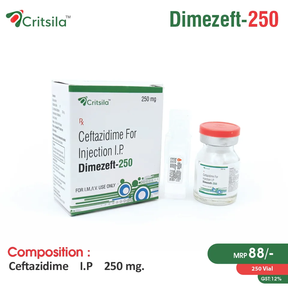 Ceftazidime (250mg) Injection at the best price in PCD Pharma Franchise for Antibiotic, Bacterial Infections.